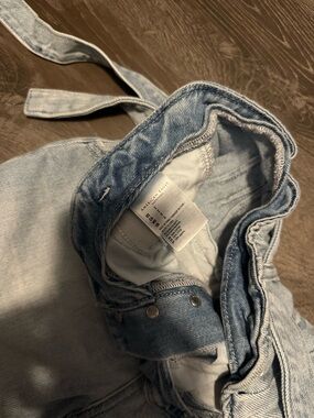 American Eagle Outfitters Faded Blue Denim Overalls